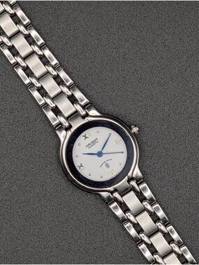 Vintage Orient Silver-Tone Quartz Ladies Watch, Sapphire Crystal, Link Bracelet